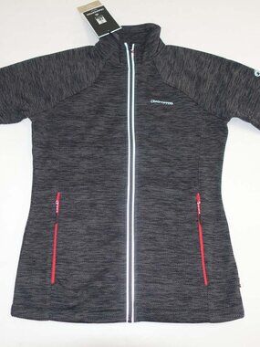 Craghoppers Women's Stromer Fleece Jacket XS / 4 NWT Charcoal Gray Zip Front